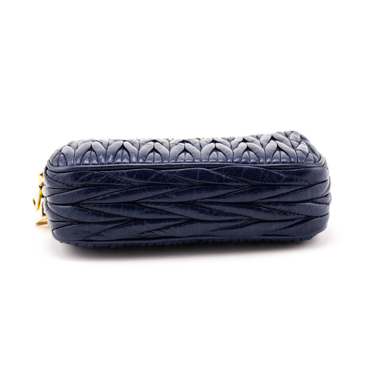 Miu Miu Bluette Vitello Lux Matelasse Double Zip Mini Pochette