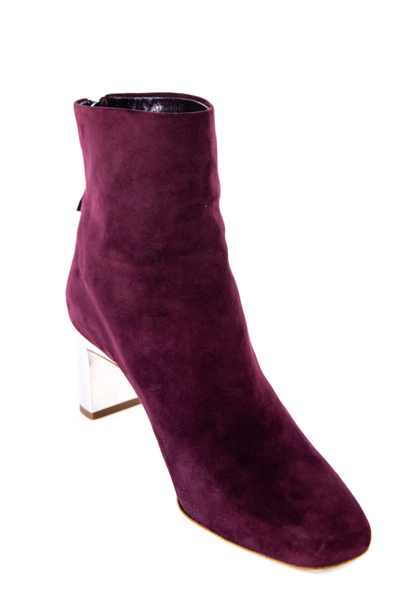 Miu Miu Burgundy Suede Embellished Ankle Boots Size US 9 | EU 39 - Love that Bag etc - Preowned Authentic Designer Handbags & Preloved Fashions