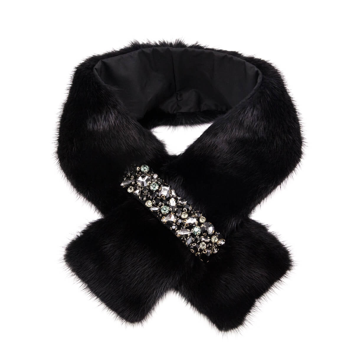 Moncler Black Mink Embellished Scarf - Love that Bag etc - Preowned Authentic Designer Handbags & Preloved Fashions