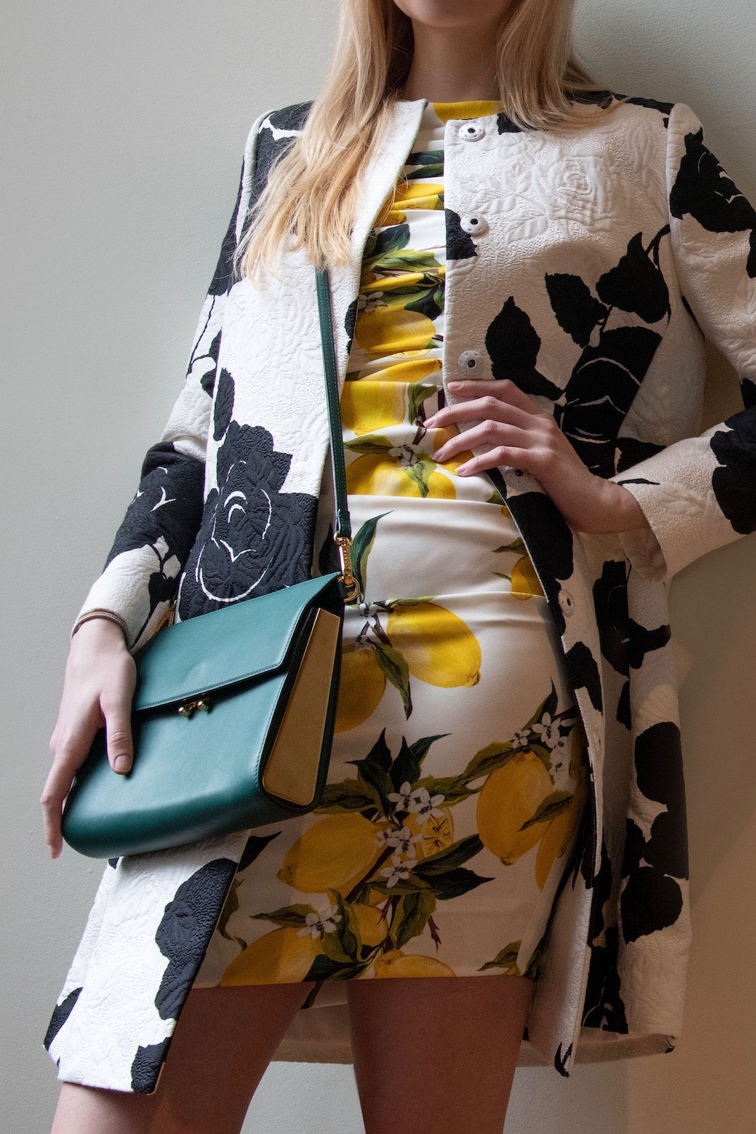 Dolce & Gabbana Lemon Print Silk Ruched Dress Size XS | IT 40 - Love that Bag etc - Preowned Authentic Designer Handbags & Preloved Fashions