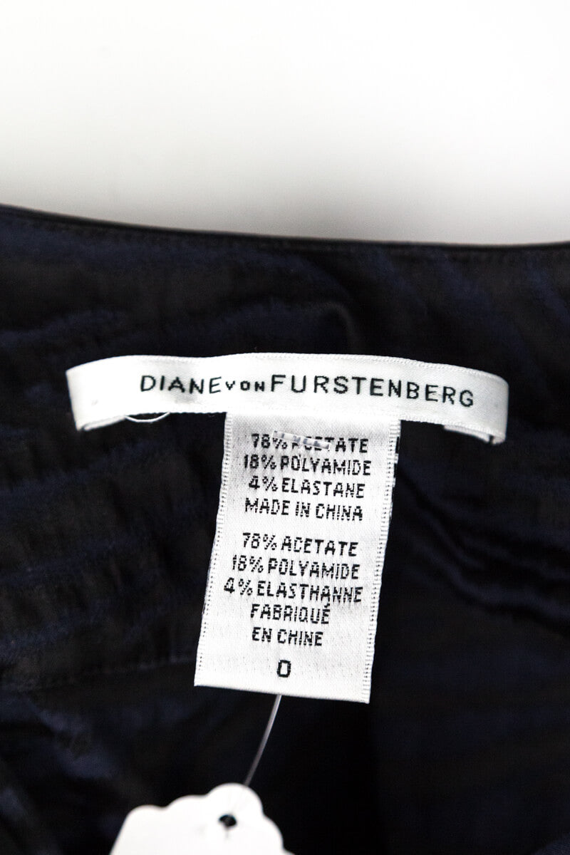 Diane von Furstenberg Black and Navy Bridget Bodycon Dress Size XXS | US 0 - Love that Bag etc - Preowned Authentic Designer Handbags & Preloved Fashions