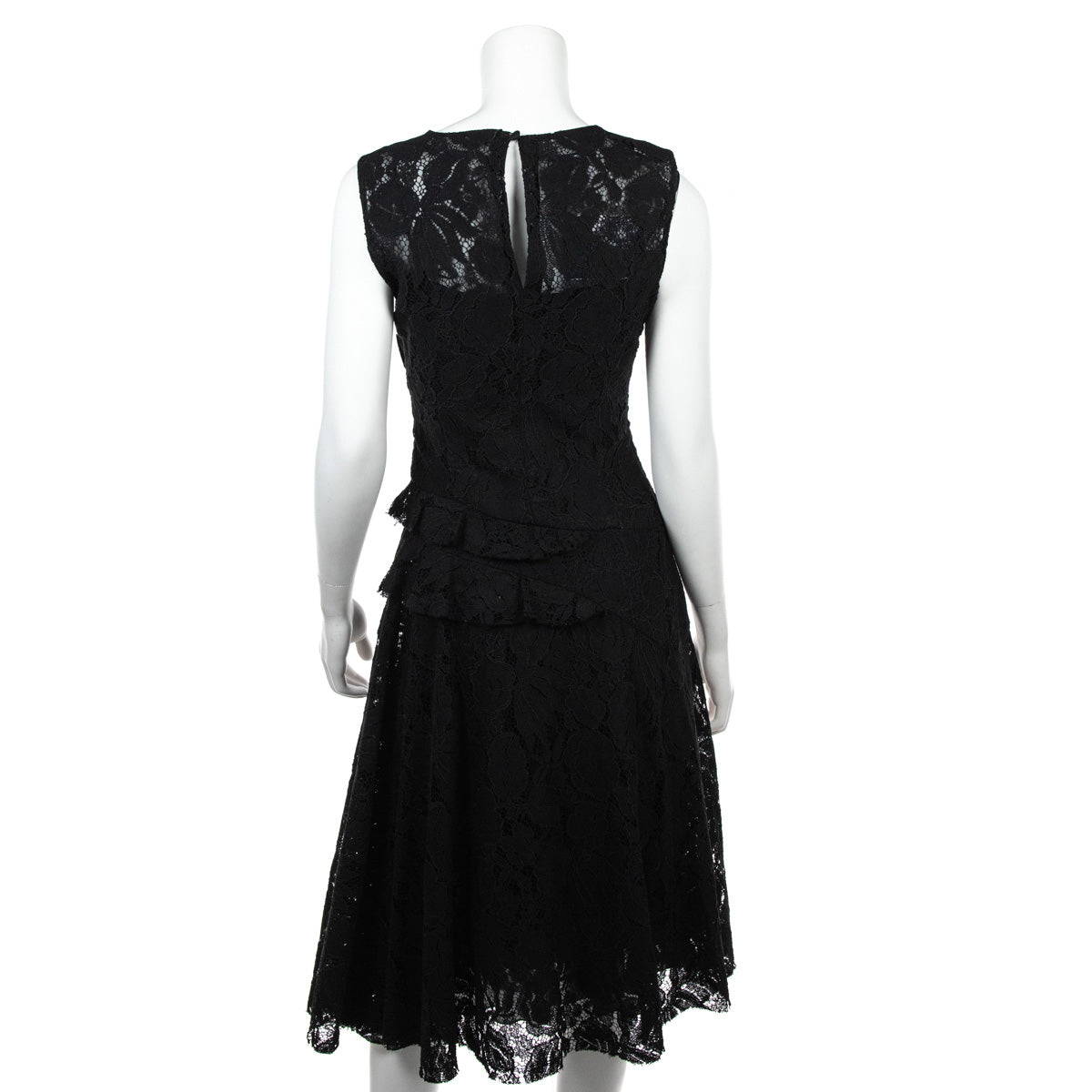 Oscar de la Renta Black Lace Sleeveless Midi Dress Oscar de la Renta Black Lace Sleeveless Midi Dress