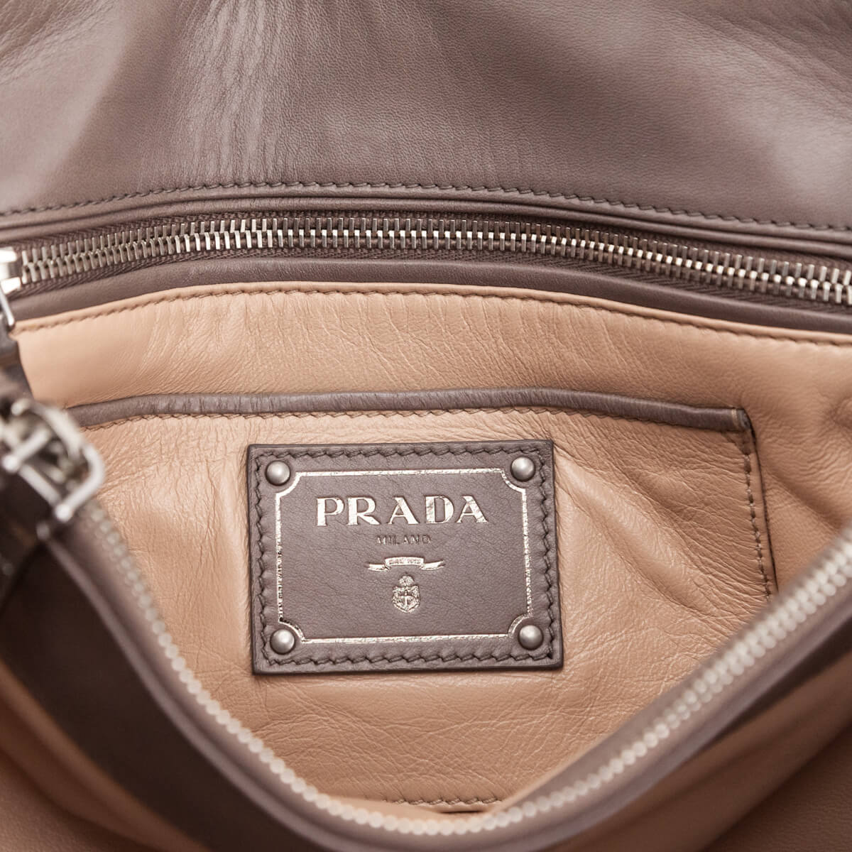 Prada Nappa Antique Leather Multi-Pocket Shoulder Bag Black in Leather with  Silver-tone - US