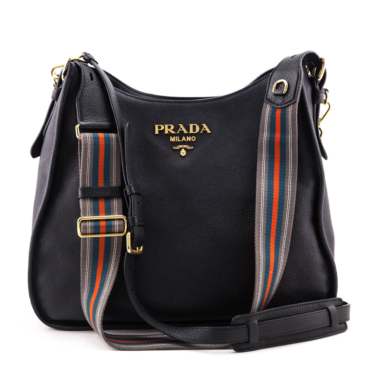 Prada Black Vitello Daino Hobo - Love that Bag etc - Preowned Authentic Designer Handbags & Preloved Fashions