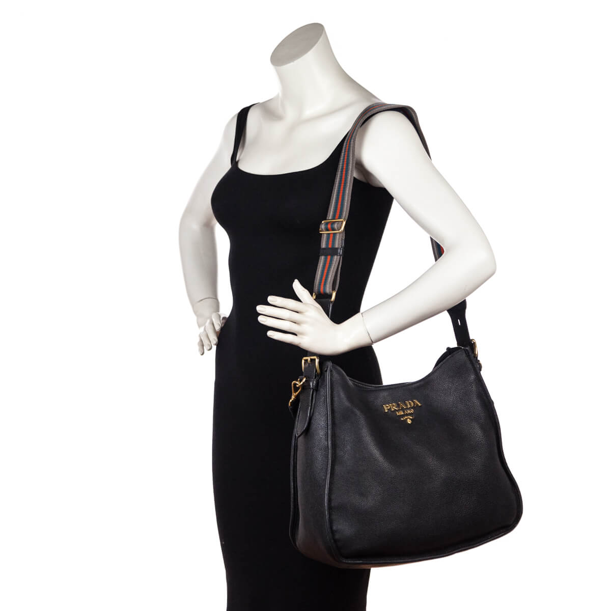 Prada Black Vitello Daino Hobo - Love that Bag etc - Preowned Authentic Designer Handbags & Preloved Fashions