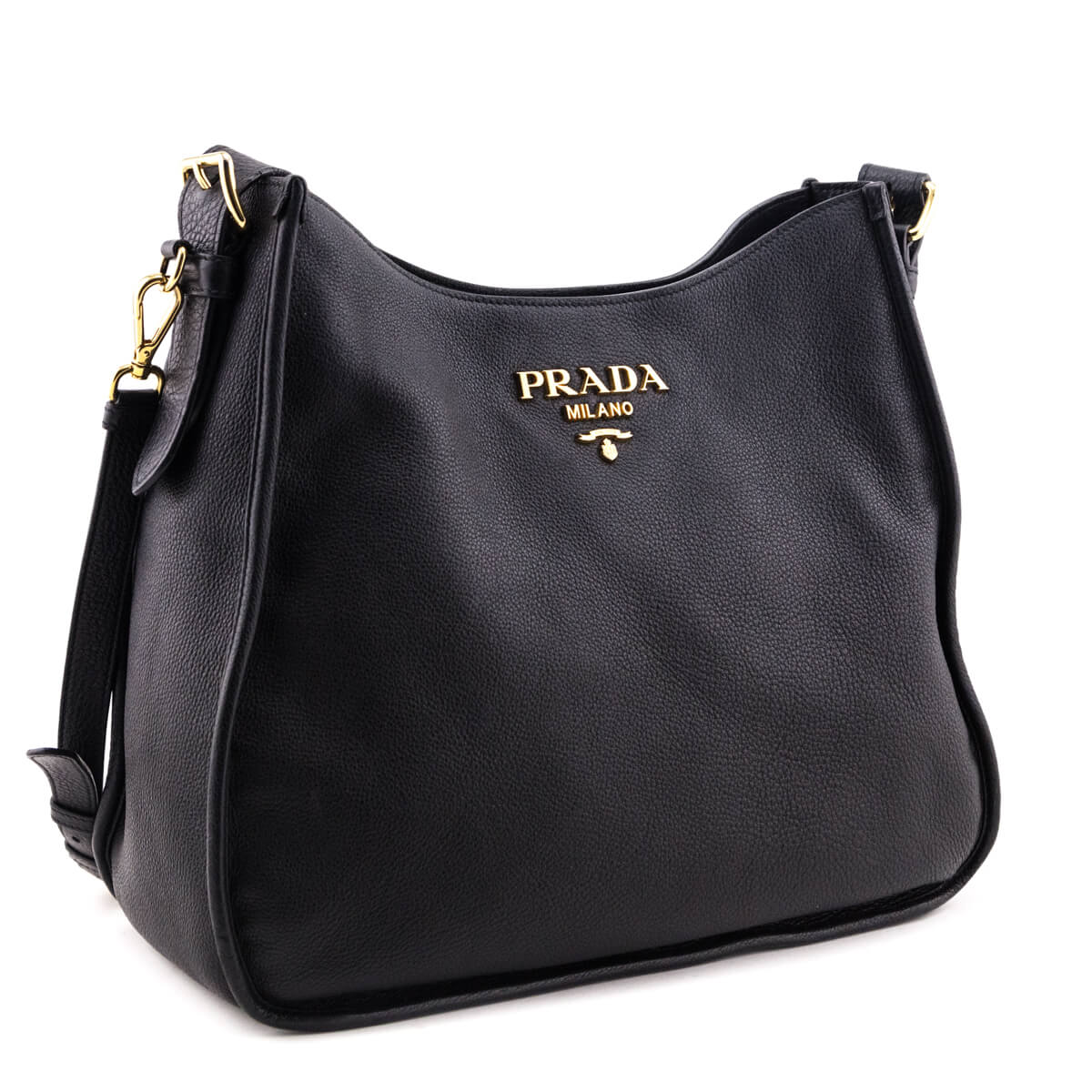 Prada Black Vitello Daino Hobo - Love that Bag etc - Preowned Authentic Designer Handbags & Preloved Fashions