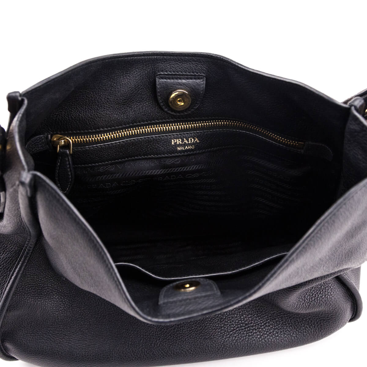 Prada Black Vitello Daino Hobo - Love that Bag etc - Preowned Authentic Designer Handbags & Preloved Fashions