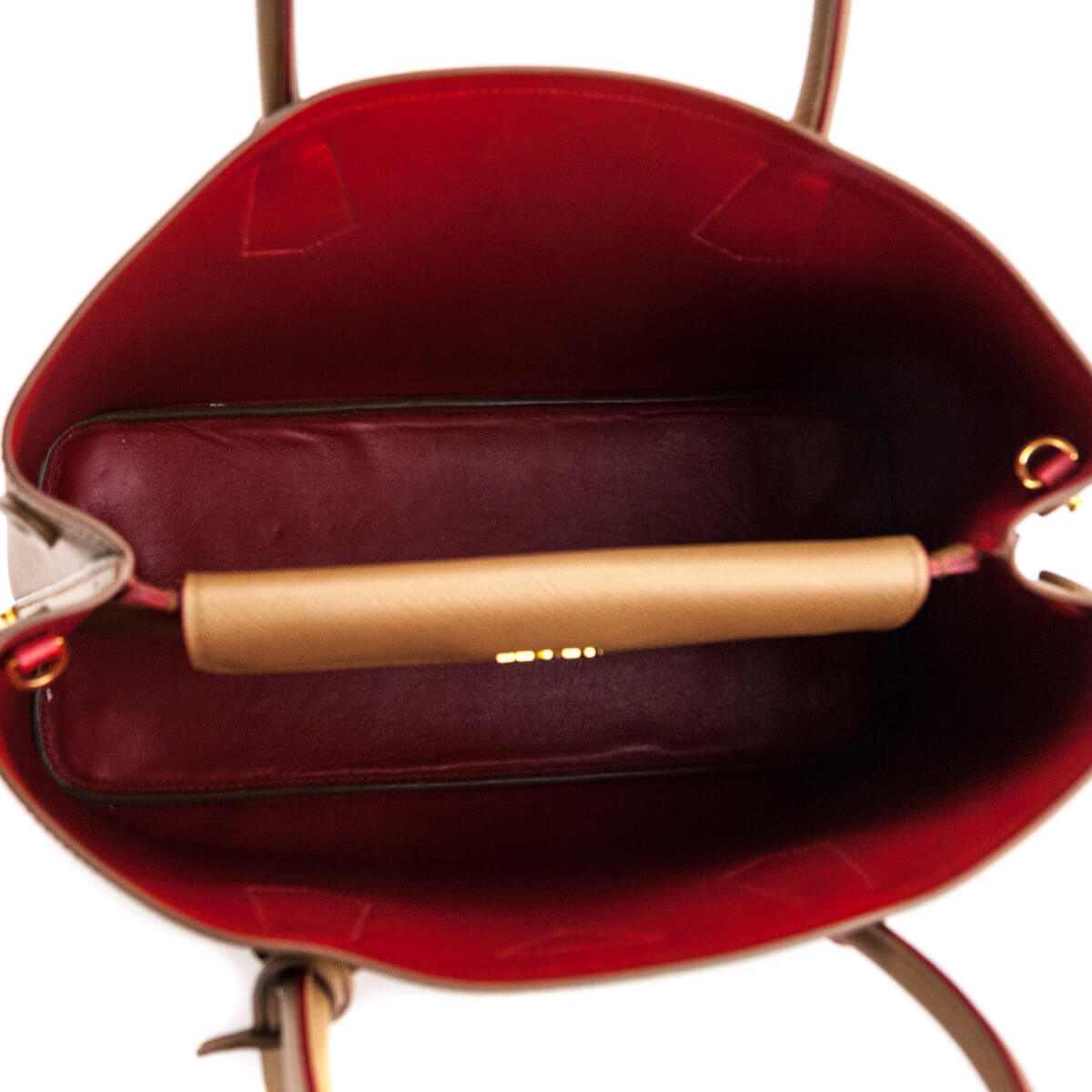 Prada Caramel Saffiano Medium Double Bag - Love that Bag etc - Preowned Authentic Designer Handbags & Preloved Fashions