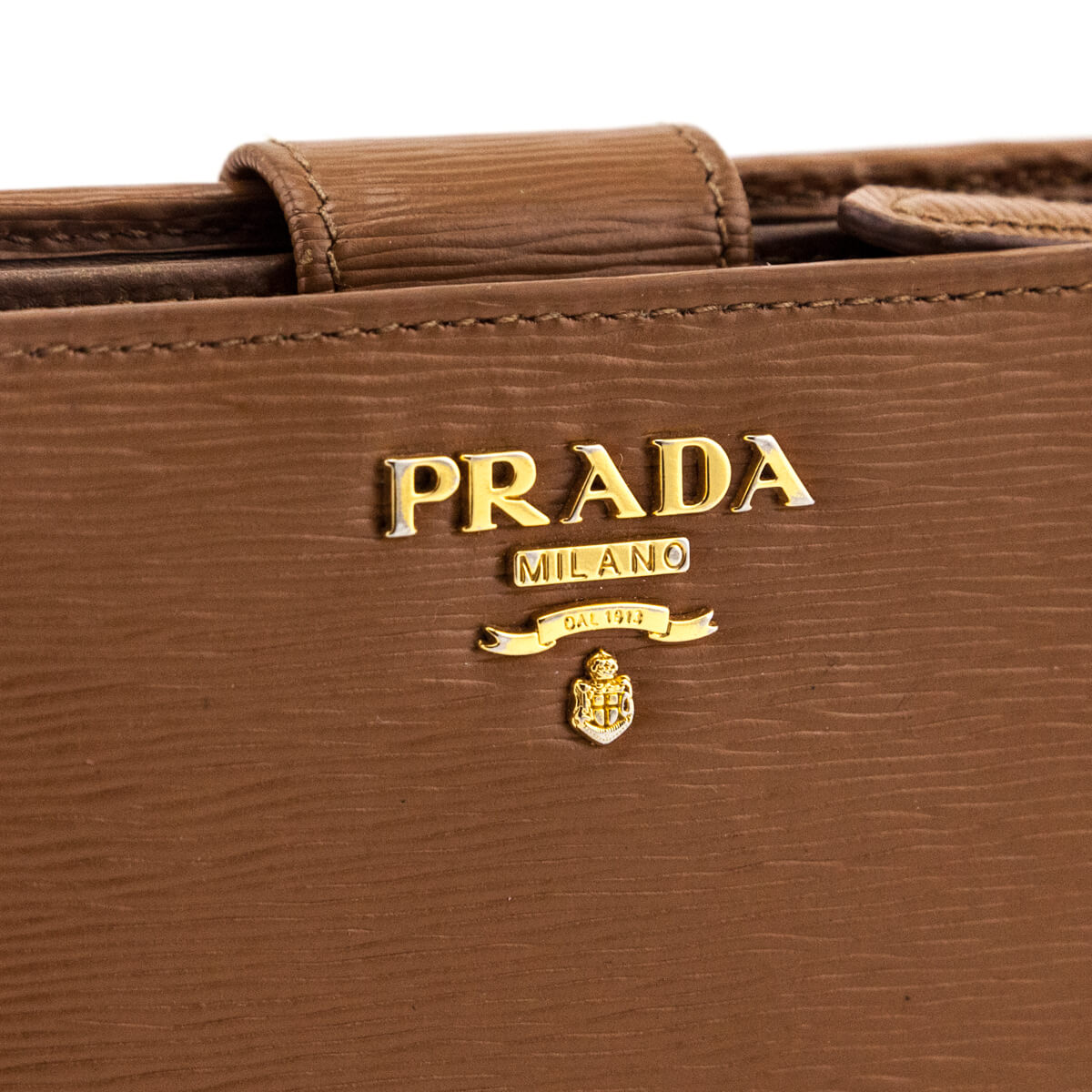 Prada Vitello Move Caramel Brown Wallet on Chain 1BP290