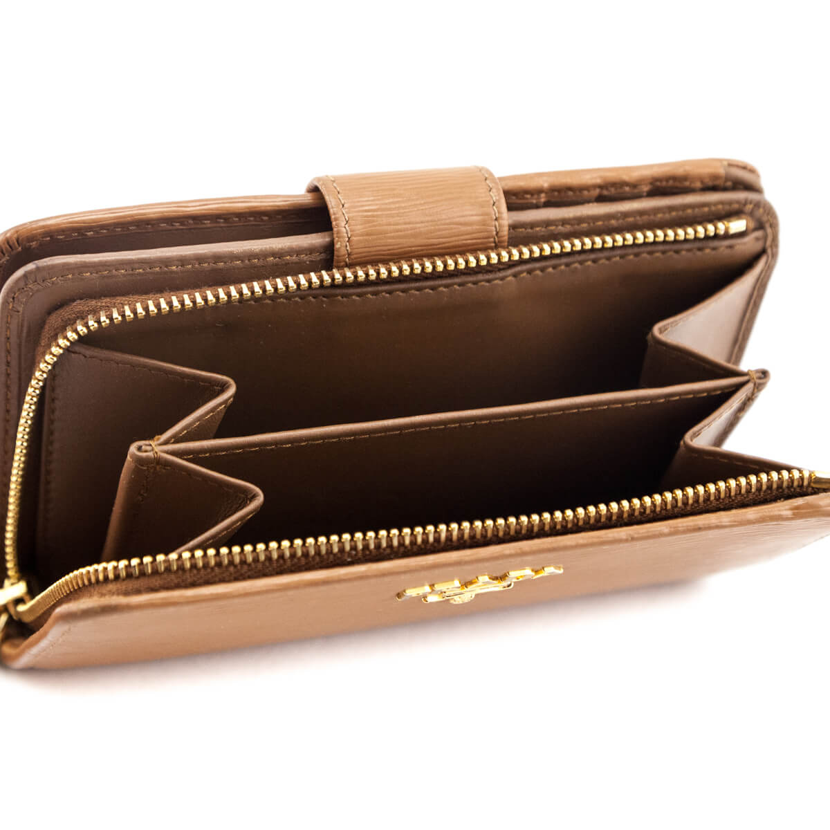Prada Vitello Move Caramel Brown Wallet on Chain 1BP290