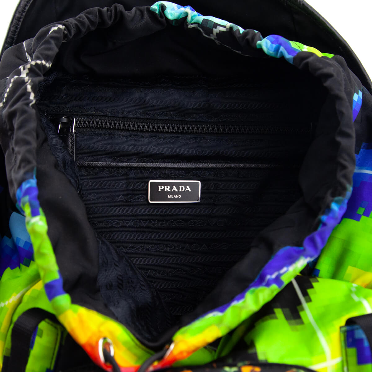 Prada Multicolor Printed Nylon Double Buckle Backpack - Love that Bag etc - Preowned Authentic Designer Handbags & Preloved Fashions