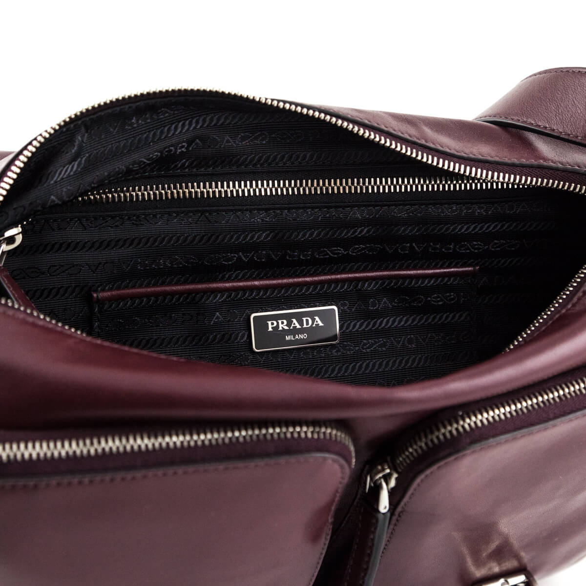 Prada Granato Soft Calfskin Pattina Messenger Bag - Love that Bag etc - Preowned Authentic Designer Handbags & Preloved Fashions