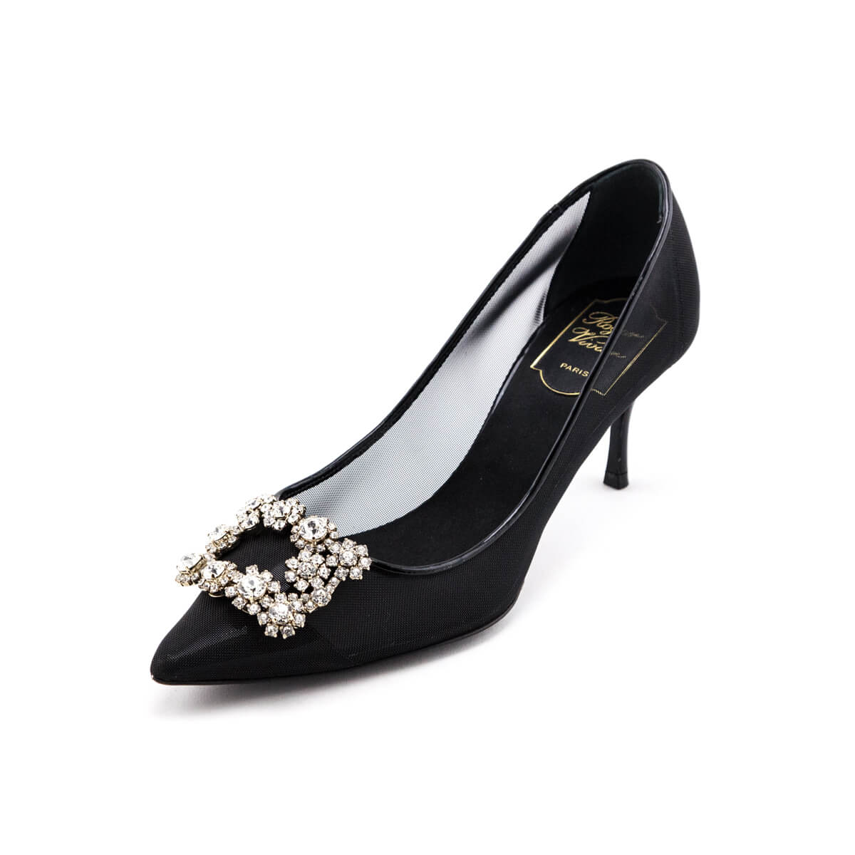 Roger Vivier Black Mesh Embellished Pumps Size US 8.5 | EU 38.5 - Love that Bag etc - Preowned Authentic Designer Handbags & Preloved Fashions