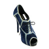 Roger Vivier Blue Suede Lace Up Peep Toe Pumps Size US 8 | EU 38 - Love that Bag etc - Preowned Authentic Designer Handbags & Preloved Fashions