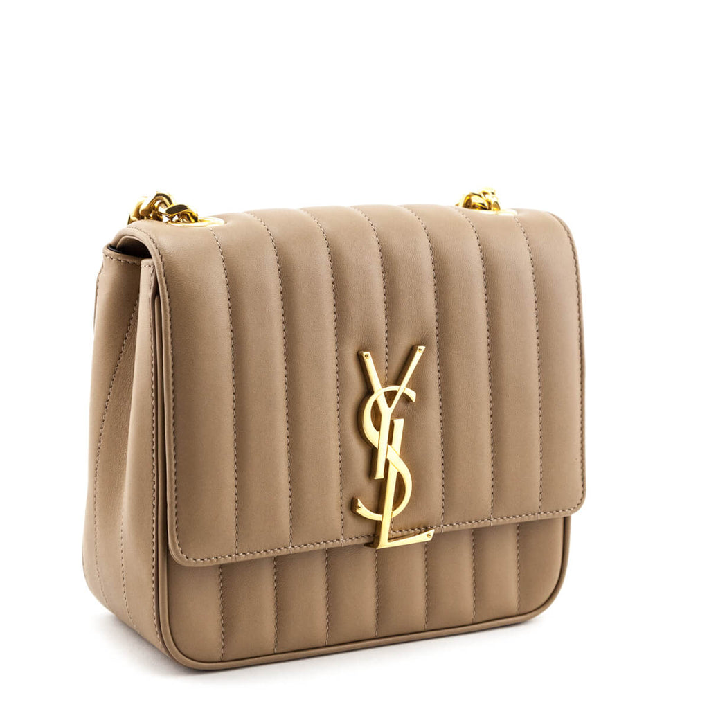 Vicky Embellished Clutch in Beige - Saint Laurent