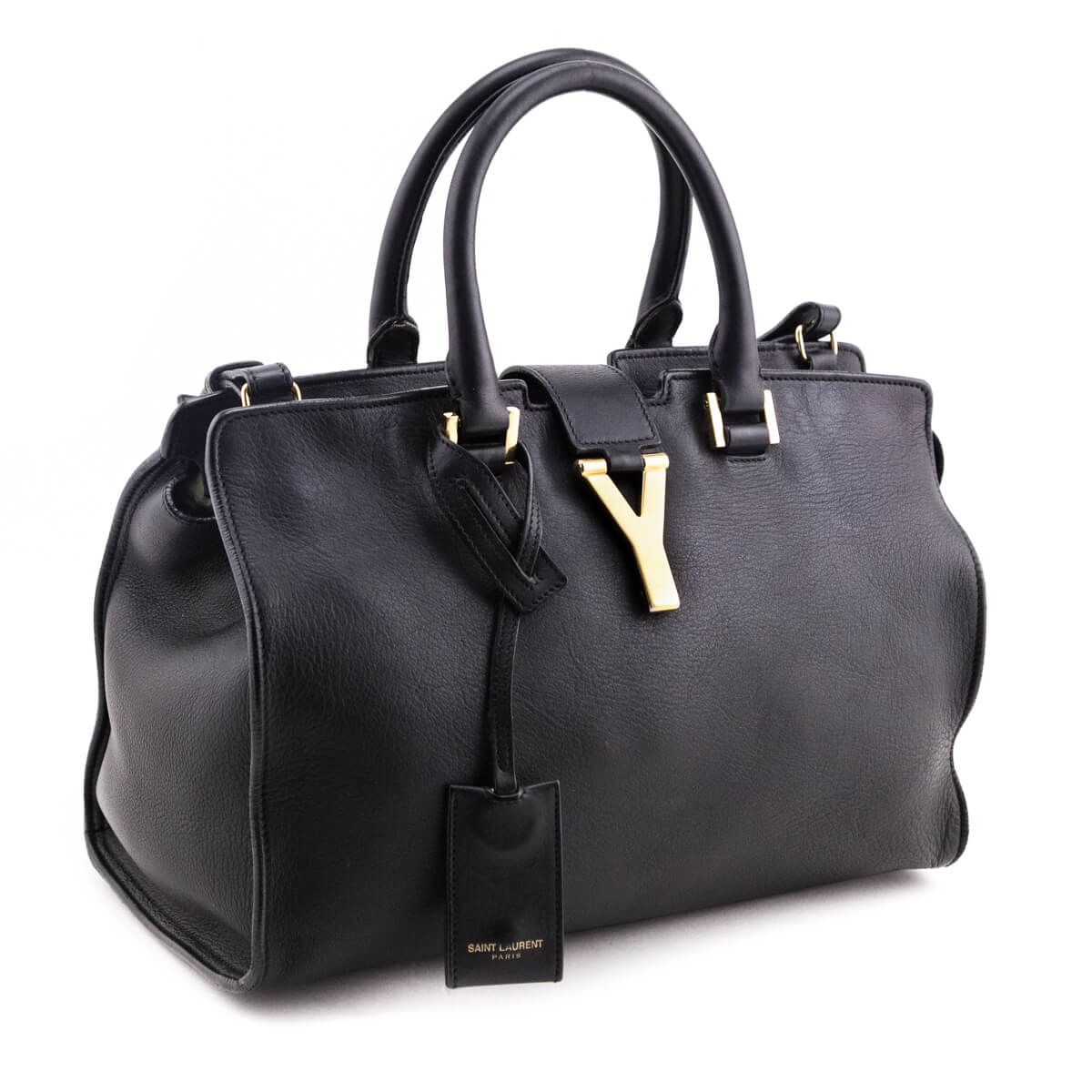 Saint Laurent Classic Y Cabas Medium Black Leather Hand Bag preowned  ref.674178 - Joli Closet