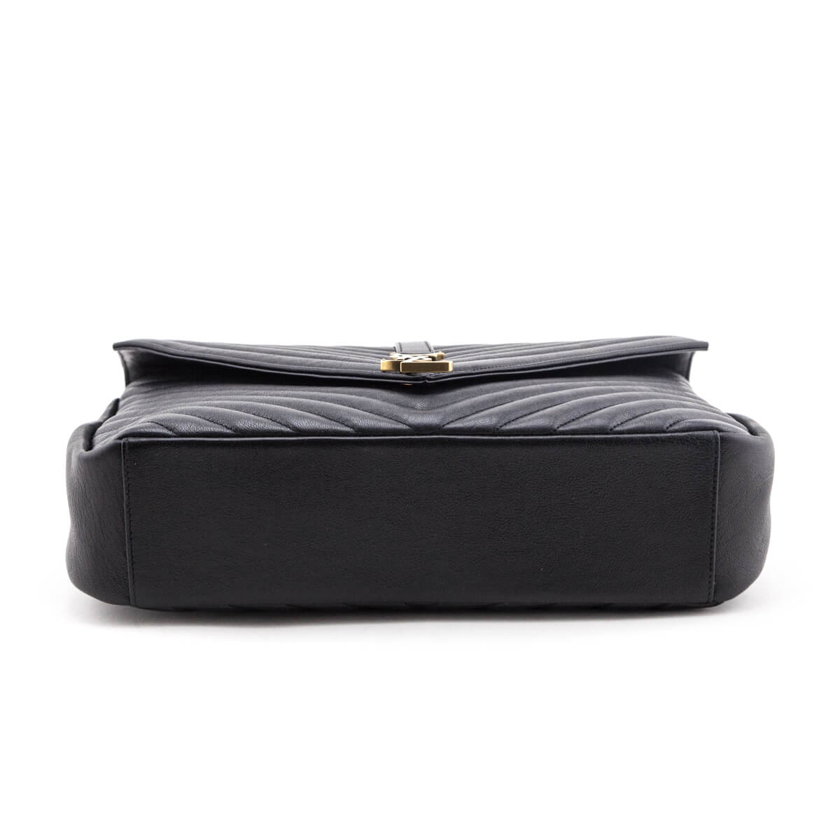 Saint Laurent Black Chevron Matelasse Sheepskin Large College Bag - Love that Bag etc - Preowned Authentic Designer Handbags & Preloved Fashions