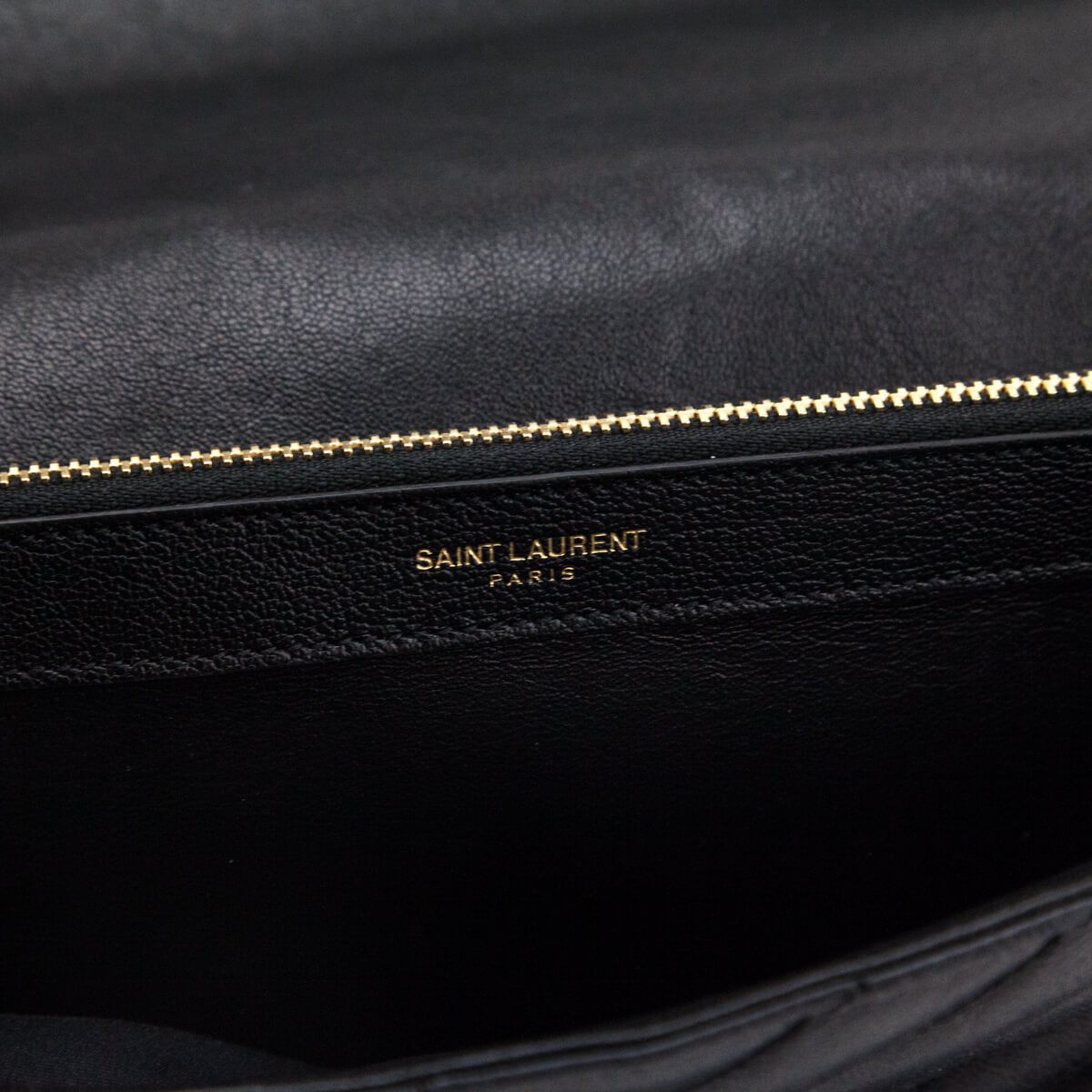 Saint Laurent Black Chevron Matelasse Sheepskin Large College Bag - Love that Bag etc - Preowned Authentic Designer Handbags & Preloved Fashions