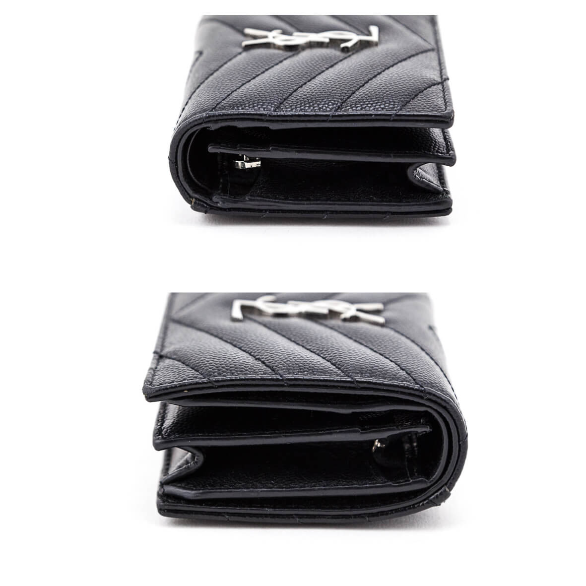 Saint Laurent Black Grain De Poudre Monogram Card Case - Love that Bag etc - Preowned Authentic Designer Handbags & Preloved Fashions