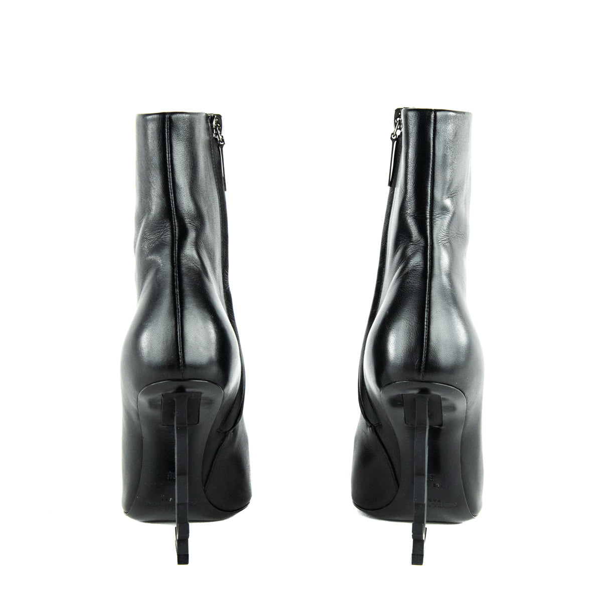 Saint Laurent Black Leather Opyum Ankle Boots Size US 6 | EU 36