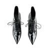 Saint Laurent Black Patent Lace Up Ankle Boots Size US 11 | EU 41 - Love that Bag etc - Preowned Authentic Designer Handbags & Preloved Fashions