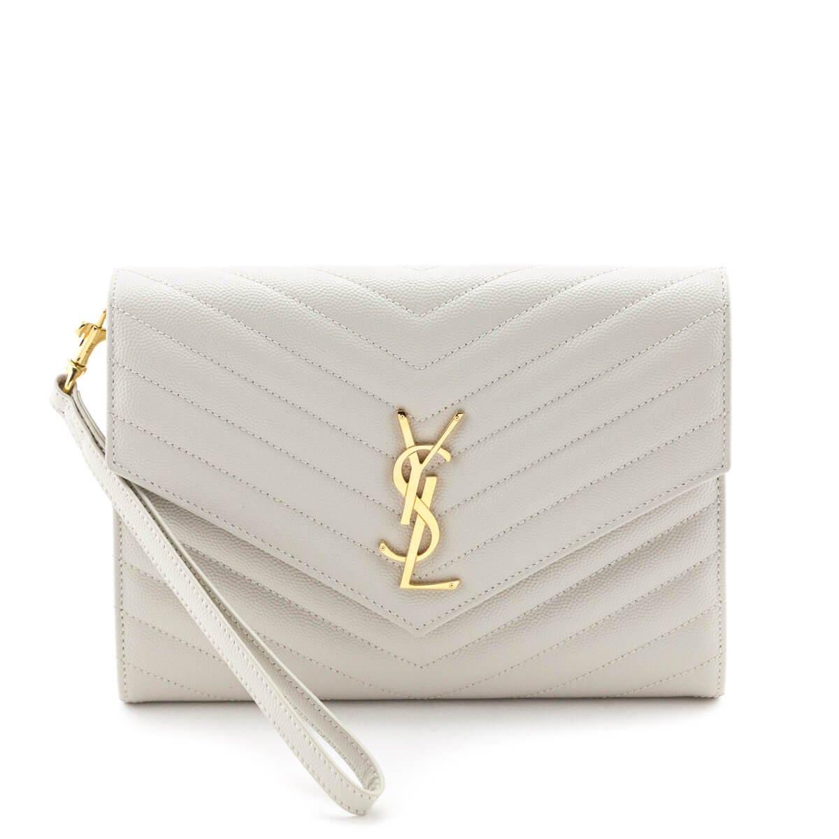 SAINT LAURENT Grain De Poudre Matelasse Chevron Cassandre Envelope