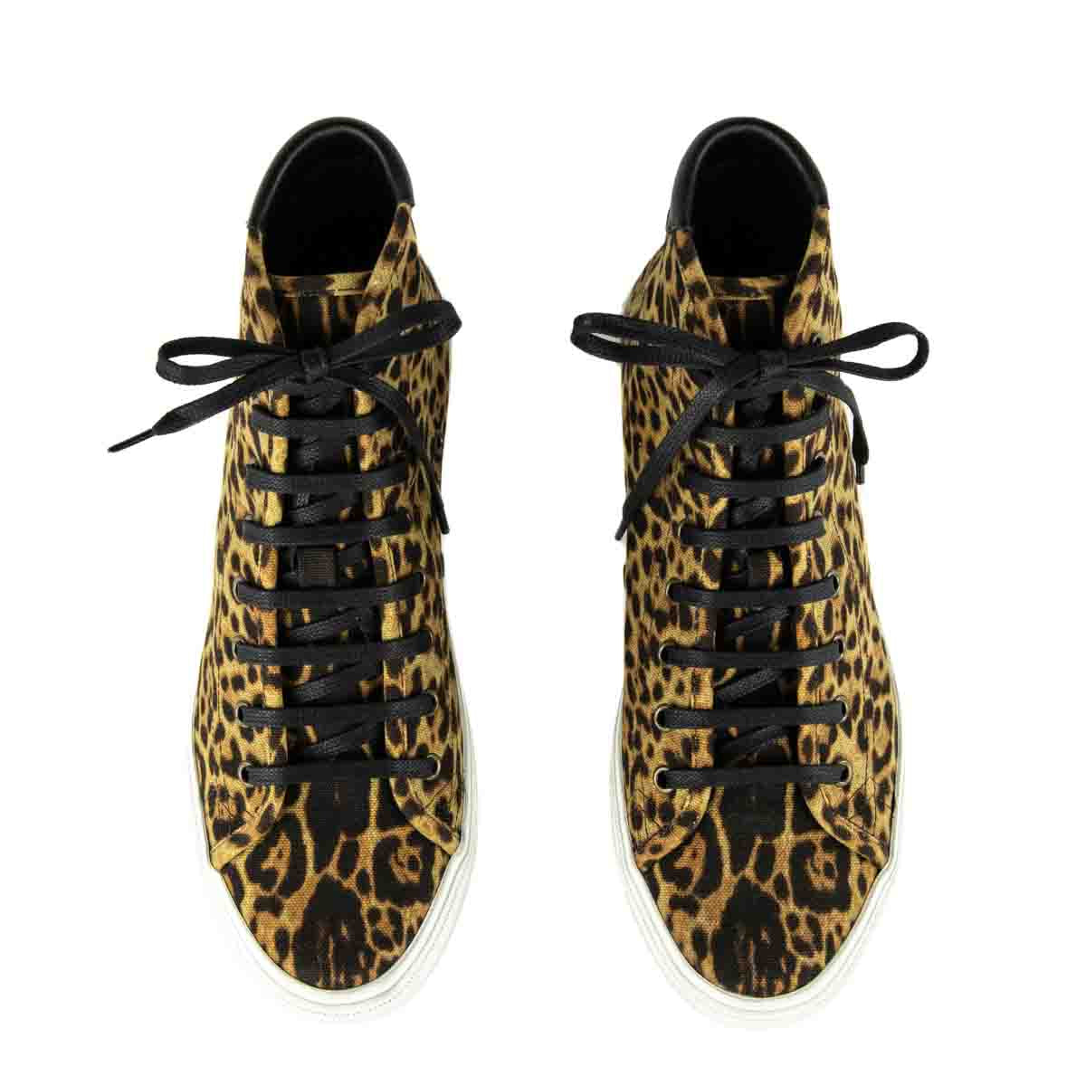 Saint Laurent Leopard Print Canvas Malibu High-Top Sneakers Size 11 | EU 41 - Love that Bag etc - Preowned Authentic Designer Handbags & Preloved Fashions