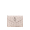 Saint Laurent Marble Pink Matelasse "Y" Lambskin Loulou Compact Wallet - Love that Bag etc - Preowned Authentic Designer Handbags & Preloved Fashions