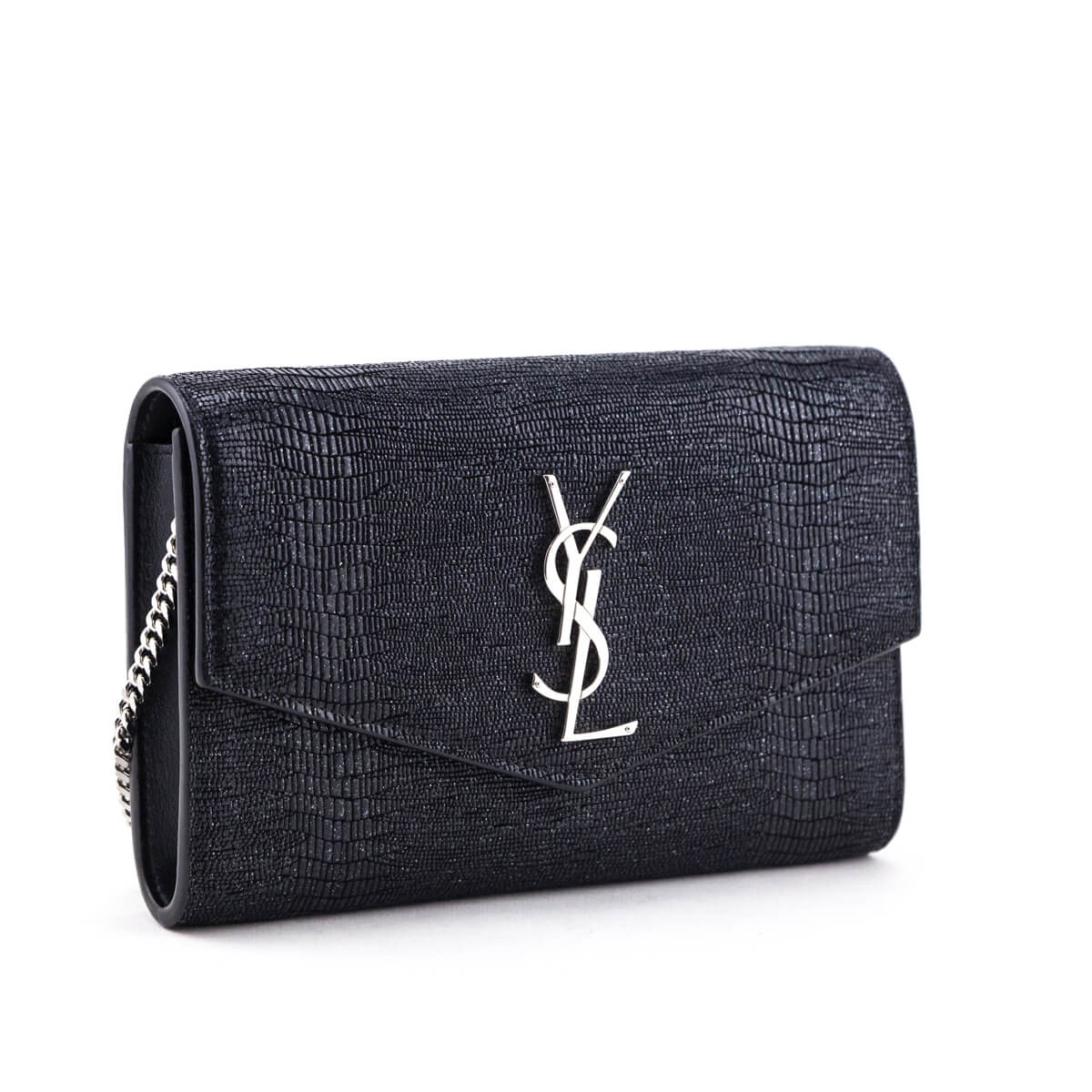 Saint Laurent Wallet on Chain Large in Black Grained Leather and Gold –  Coco Approved Studio