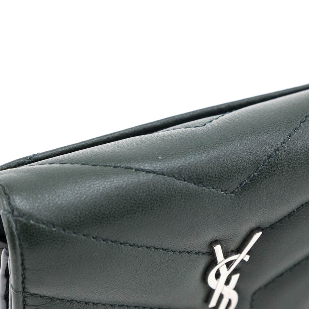 YSL Vert Fonce Monogram Envelope Mix Quilted Medium Bag – The Closet