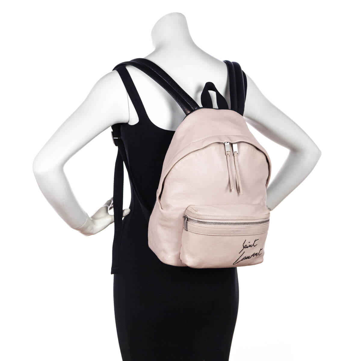 Saint Laurent Pink Lambskin Signature Mini City Backpack Shop
