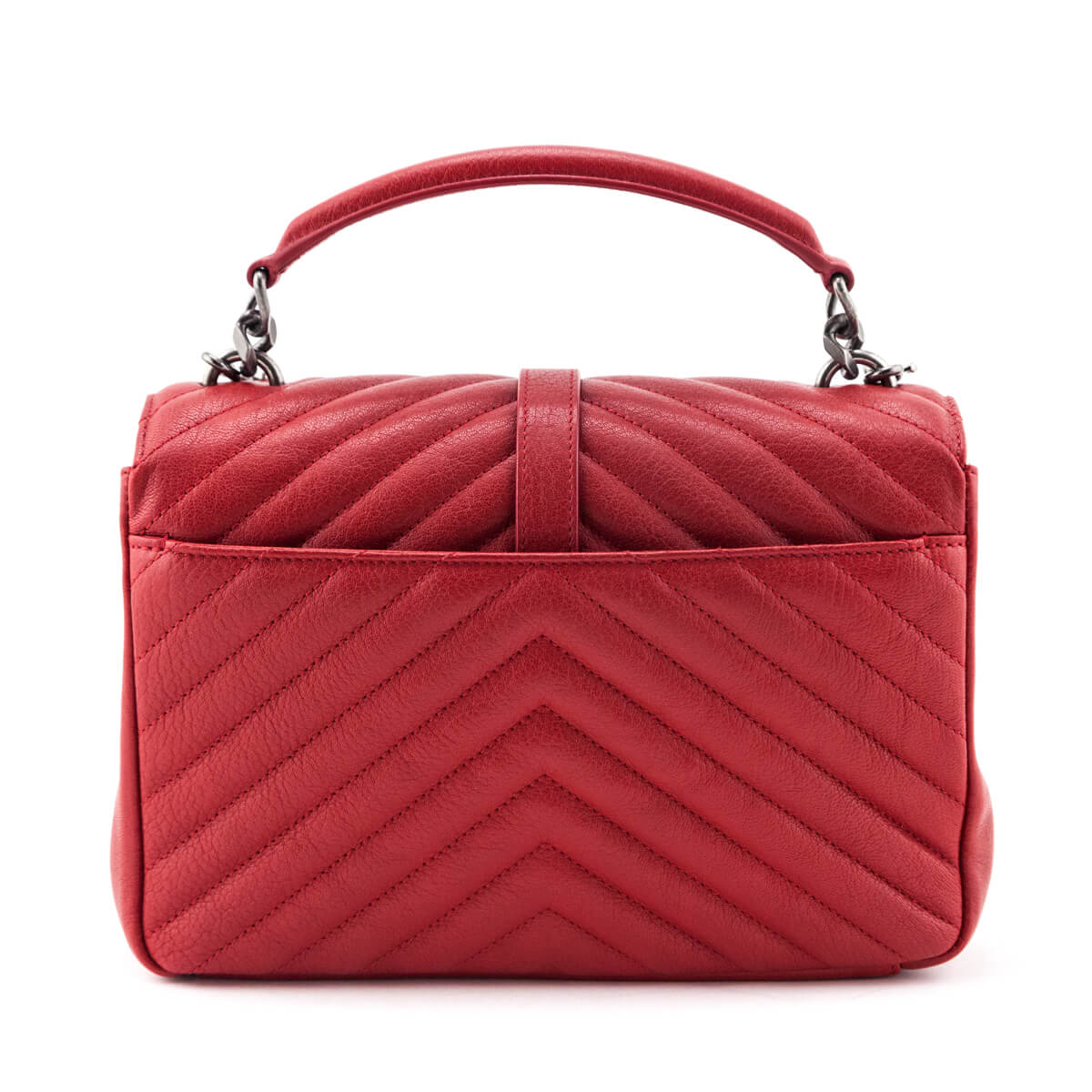 Saint Laurent Red Quilted Sheepskin Medium College Bag - Love that Bag etc - Preowned Authentic Designer Handbags & Preloved Fashions