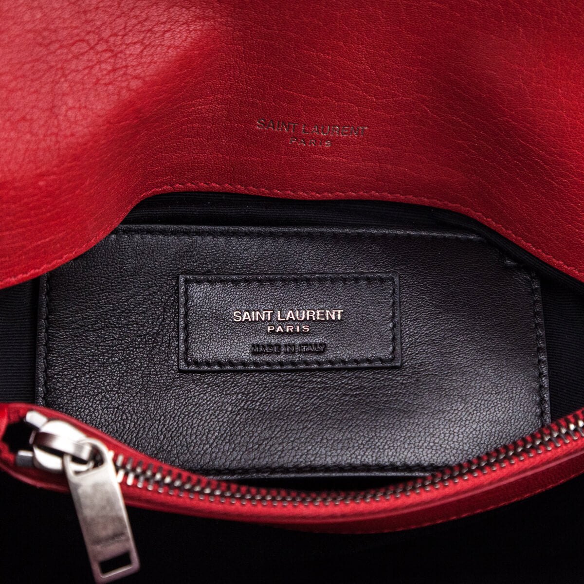 Saint Laurent Red Quilted Sheepskin Medium College Bag