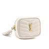 Saint Laurent White Grain De Poudre Monogram Baby Lou Key Pouch - Love that Bag etc - Preowned Authentic Designer Handbags & Preloved Fashions