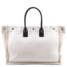 Saint Laurent White Linen and Leather Rive Gauche Noe Tote - Love that Bag etc - Preowned Authentic Designer Handbags & Preloved Fashions