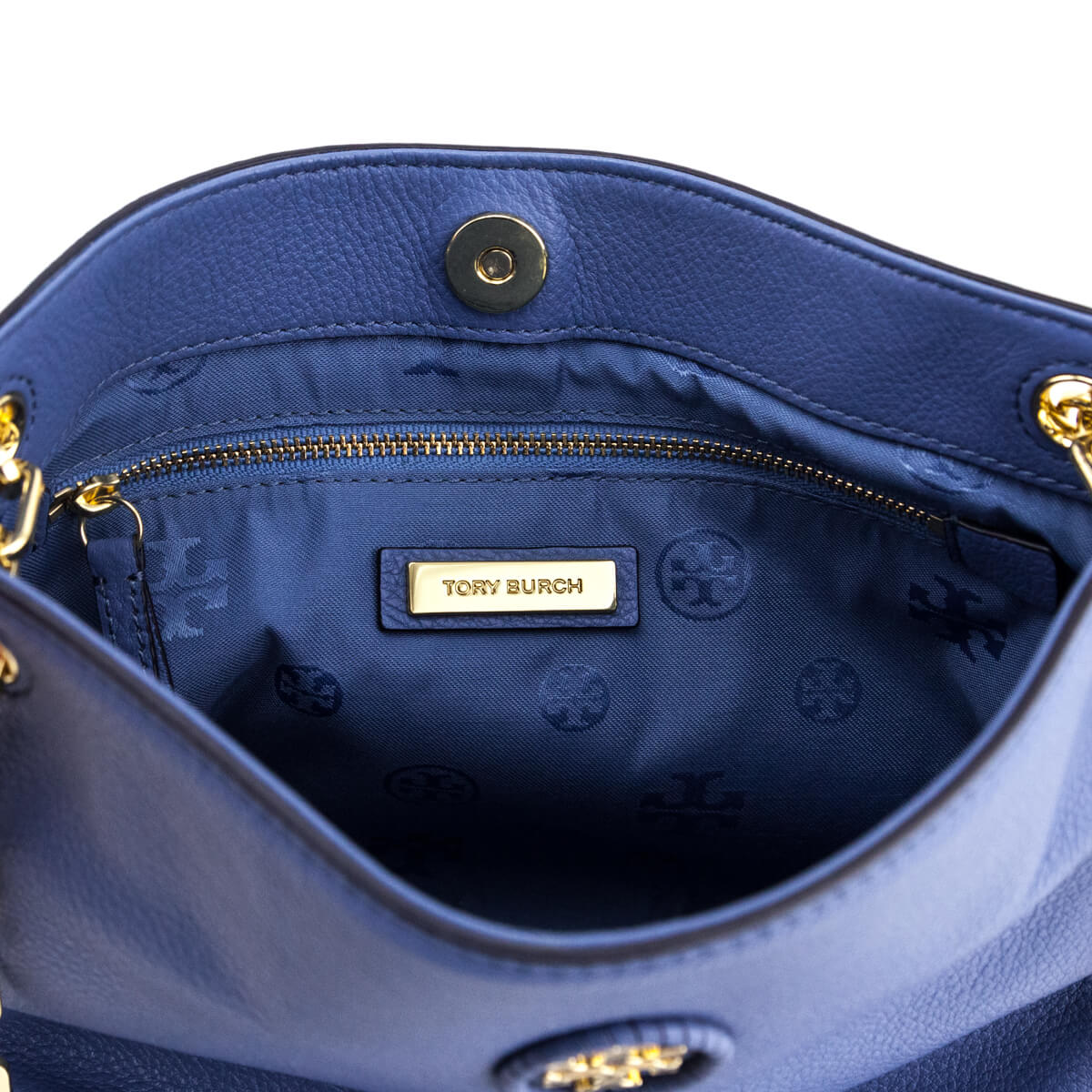 Leather handbag Tory Burch Blue in Leather - 33191705