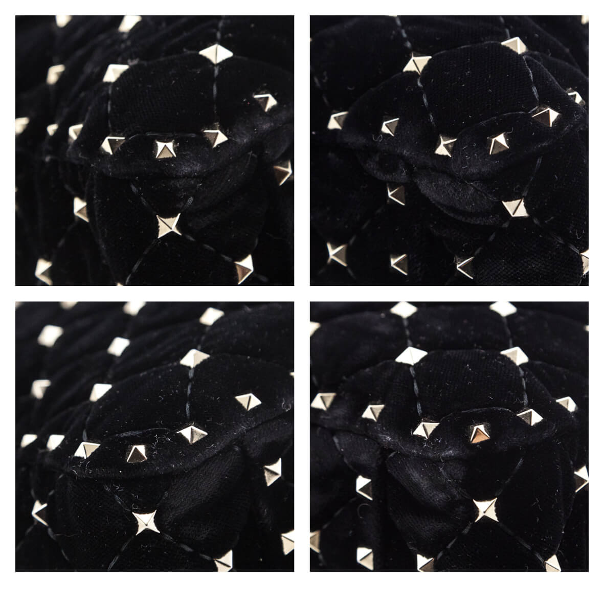 Valentino Black Velvet Large Rockstud Spike Bag - Love that Bag etc - Preowned Authentic Designer Handbags & Preloved Fashions