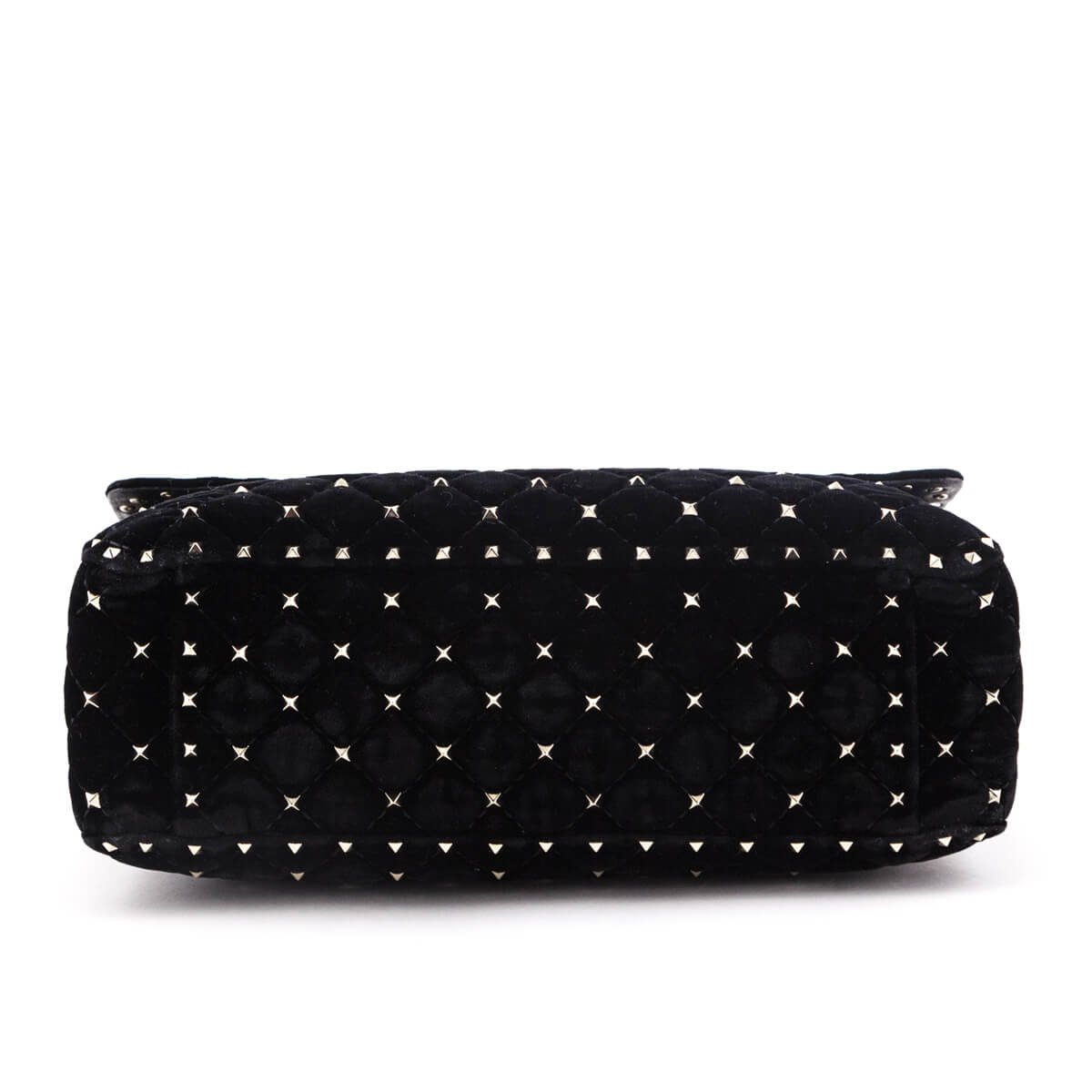 Valentino Black Velvet Large Rockstud Spike Bag - Love that Bag etc - Preowned Authentic Designer Handbags & Preloved Fashions