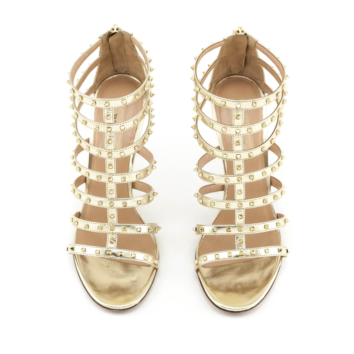 Valentino Gold Leather Rockstud Gladiator Sandals Size 9 | EU 39 - Love that Bag etc - Preowned Authentic Designer Handbags & Preloved Fashions