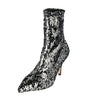 Valentino Silver Sequin Liquid Metal Glow Sock Booties Size 5 | EU 35 - Love that Bag etc - Preowned Authentic Designer Handbags & Preloved Fashions