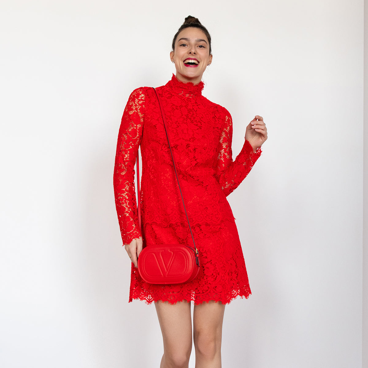 Dolce & Gabbana Red Lace Long Sleeve Mini Dress - Dolce & Gabbana CA Dolce & Gabbana Red Lace Long Sleeve Mini Dress - Dolce & Gabbana CA