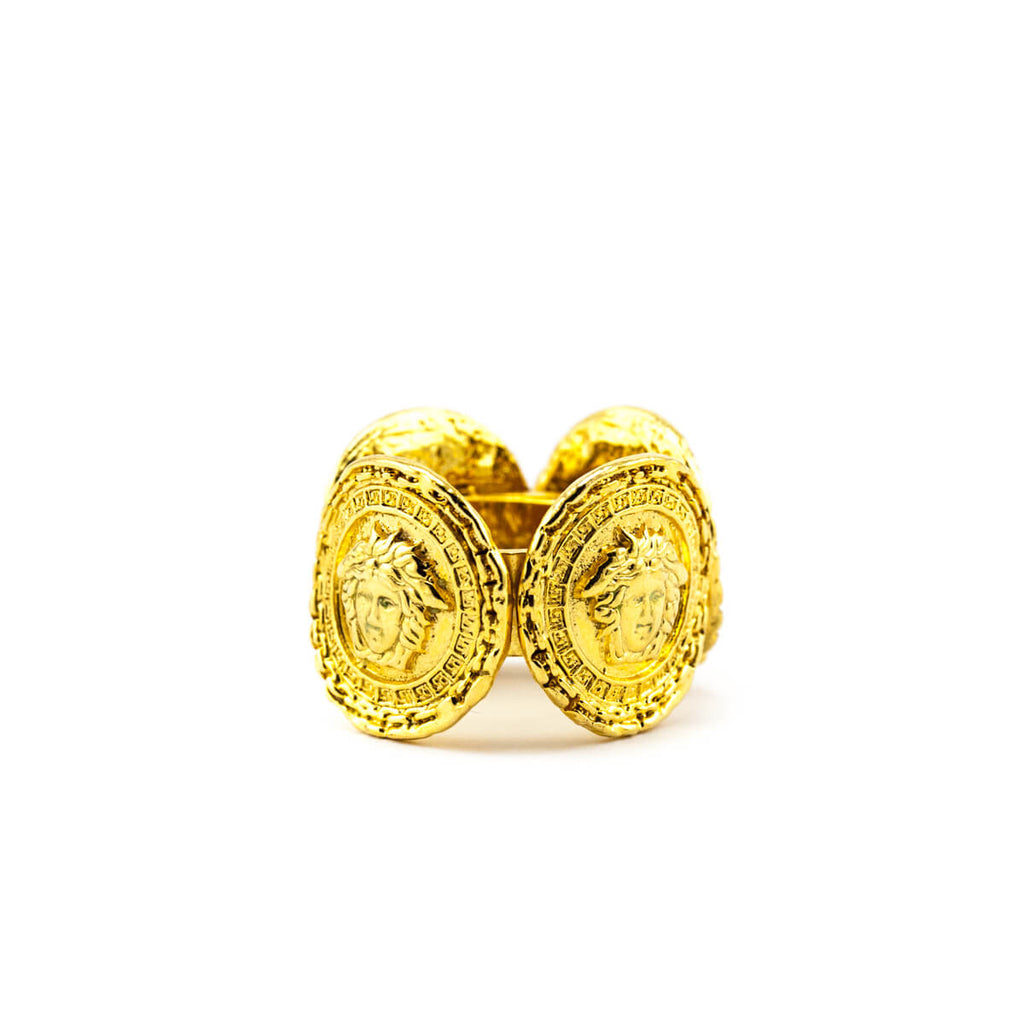 Louis Vuitton Goldtone Metal Monogram Sweet Heart Ring Size 6.5