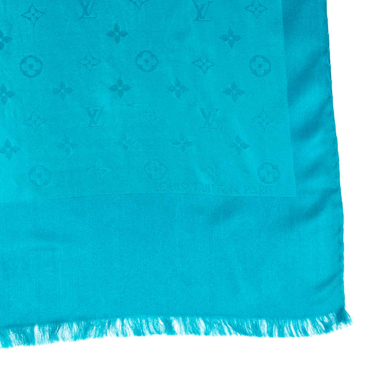 Louis Vuitton Turquoise Silk Monogram Oblong Scarf - Love that Bag etc - Preowned Authentic Designer Handbags & Preloved Fashions